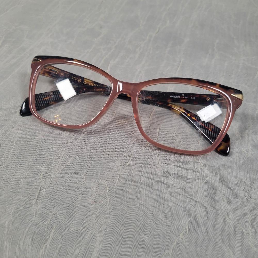 Rag & Bone Eyeglass Frames ONLY RNB3021 LHF Tortoise Cat Eye 140mm